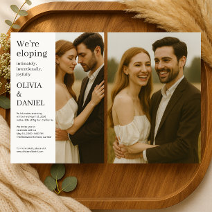 Convites Casamento Fuga Romântico Moderno Elegante Minimali