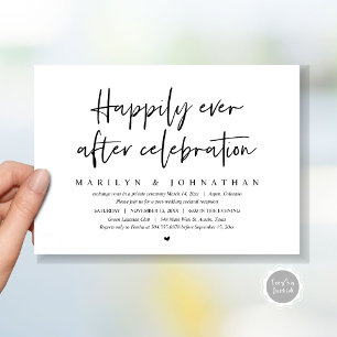 Convites Casamento Furtivo, Celebração Feliz para Sempre