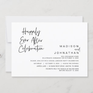 Convites Casamento Furtivo, Celebração Felizes para Sempre 