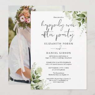 Convites Casamento Furtivo Greenery Happily Ever After Foto