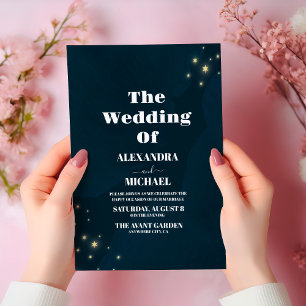 Convites Casamento Galáxia Azul Estrelas Espaço Sideral
