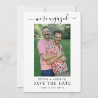 Casamento Gay com Foto Moderna Salvar a Data
