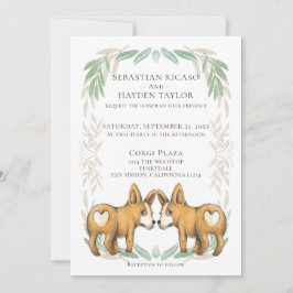Convites Casamento Gay de Corgi Corgi Corgi Corgês Corgês C