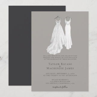 Convites Casamento Gay Elegante Duas Noivas com Vestidos