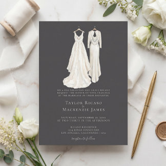 Convites Casamento Gay Elegante Duas Noivas com Vestidos