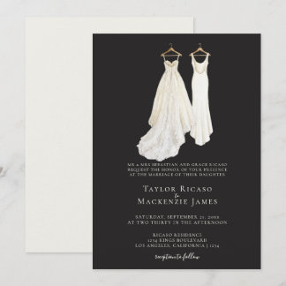 Convites Casamento Gay Elegante Duas Noivas com Vestidos