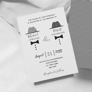 Convites Casamento Gay Preto Branco