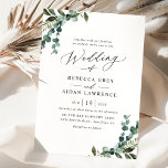 Convites Casamento Genérico Moderno e Simples<br><div class="desc">Esta elegante coleção do Rustic Greenery apresenta uma mistura de botânica verde-aquática,  um roteiro de caligrafia moderno,  emparelhado com uma letra serif clássica em preto e um monograma personalizado no verso. Itens correspondentes disponíveis.</div>