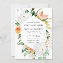 Casamento Geométrico Botânico de Laranja Floral de