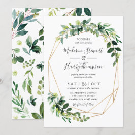Convites Casamento Geométrico Botânico Eucalyptus