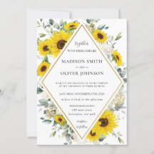 Casamento Geométrico Chic Sunflower Greenery