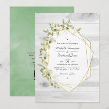 Casamento Geométrico Código QR RSVP Vegetação Rúst