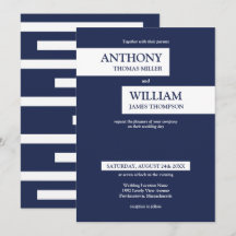 Casamento Geométrico com Stripes Brancas Azuis do 