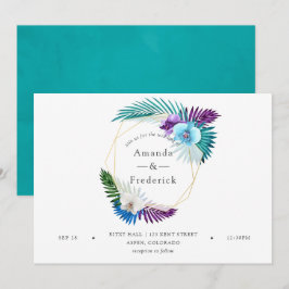 Convites Casamento Geométrico das Orquídeas Tropicais de Aq