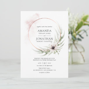 Convites Casamento Geométrico de Eucalipto em Aquarela