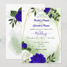 casamento geométrico de flores brancas azuis reais