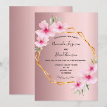 Casamento geométrico de ouro rosa-claro-claro