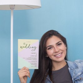 Convites Casamento Geométrico de Pastel Mudado