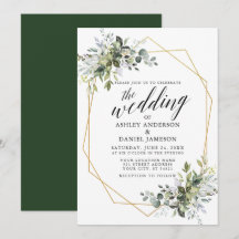 Casamento Geométrico de Watercolor Greenery Callio