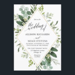 Convites Casamento geométrico do ouro verde Eucalyptus<br><div class="desc">Para personalização mais avançada deste design,  basta selecionar o botão "Personalizar o computador" acima!</div>