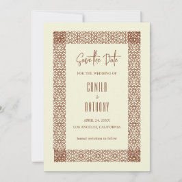 Convites Casamento Geométrico Dois na Fronteira entre Beige