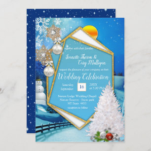 Convites Casamento Geométrico Dourado