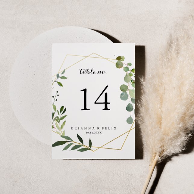 Convites Casamento geométrico Dourado da Caligrafia Verde T (Criador carregado)