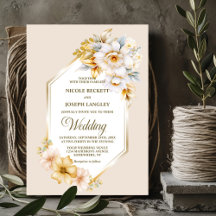 Casamento Geométrico Dourado da na moda White