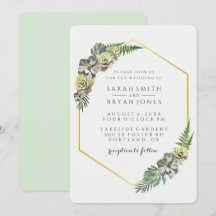 Casamento Geométrico Dourado e Suculente