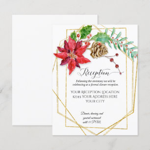 Convites Casamento Geométrico Dourado Vermelho Floral Verme