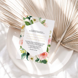 Convites Casamento Geométrico Elegante e Dourado