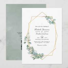 Convites Casamento Geométrico Eucalyptus Ca