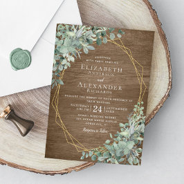 Convites Casamento Geométrico Eucalyptus Greenery Rustic Wo