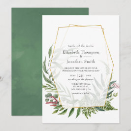 Convites Casamento Geométrico Herbário da Floresta de Aquar