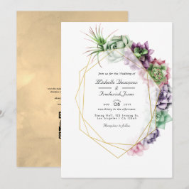 Convites Casamento Geométrico Herbarium Garden Invi