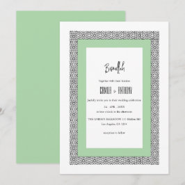 Convites Casamento Geométrico Islâmico de Turquesa