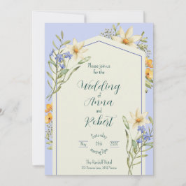 Convites Casamento Geométrico Lilac E Flores Brancas