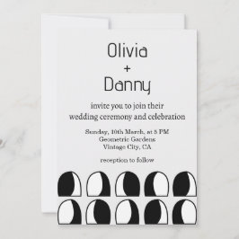 Convites Casamento Geométrico Negro e Branco