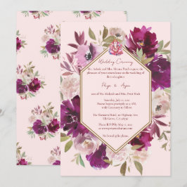 Convites Casamento Geométrico Pink Floral Hindu Ganesh