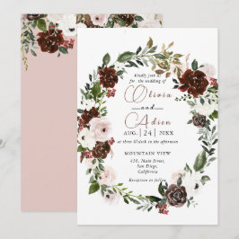 Convites Casamento Geométrico Rustic Watercolor Floral