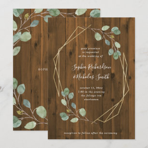 Convites Casamento geométrico rústico das hortaliças   d