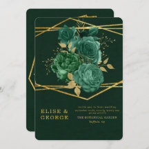 Casamento Geométrico Simples Verde e Dourado