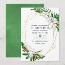 Casamento Geométrico Tropical Watercolor