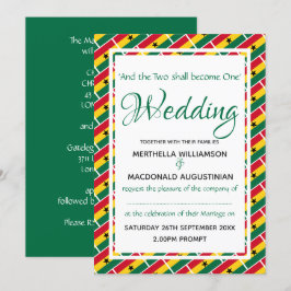 Convites Casamento Ghanaian Personalizado com Bandeira do G
