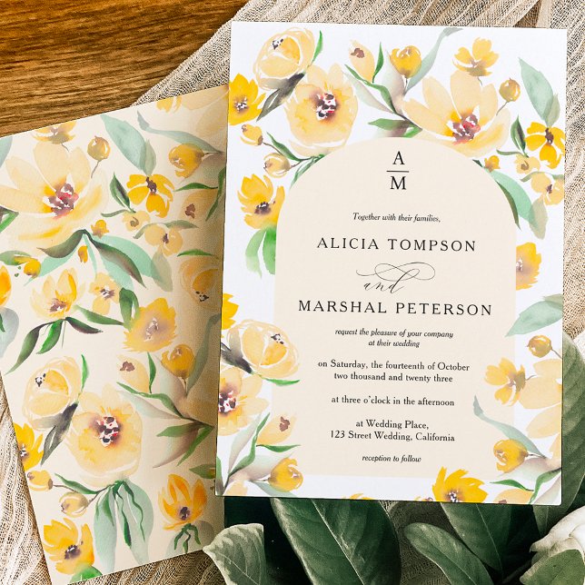 Convites Casamento gico de girassol amarelo russo (Criador carregado)