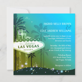 Convites Casamento Glam Blue Las Vegas