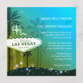 Convites Casamento Glam Blue Las Vegas