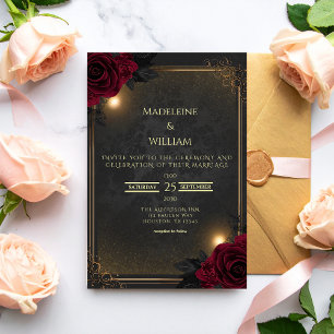 Convites Casamento Glam Goth Luxuoso e Elegante