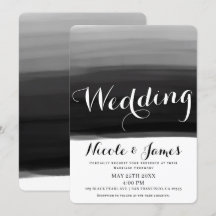 Casamento Glam Moderno Aquarela Preto Cinza Branco