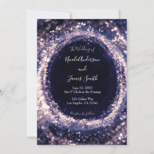 Convites Casamento Glamour Luzes Espelhantes Violeta Roxo
